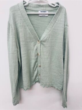 Old Navy Girl’s Mint Green V-Neck Button Cardigan